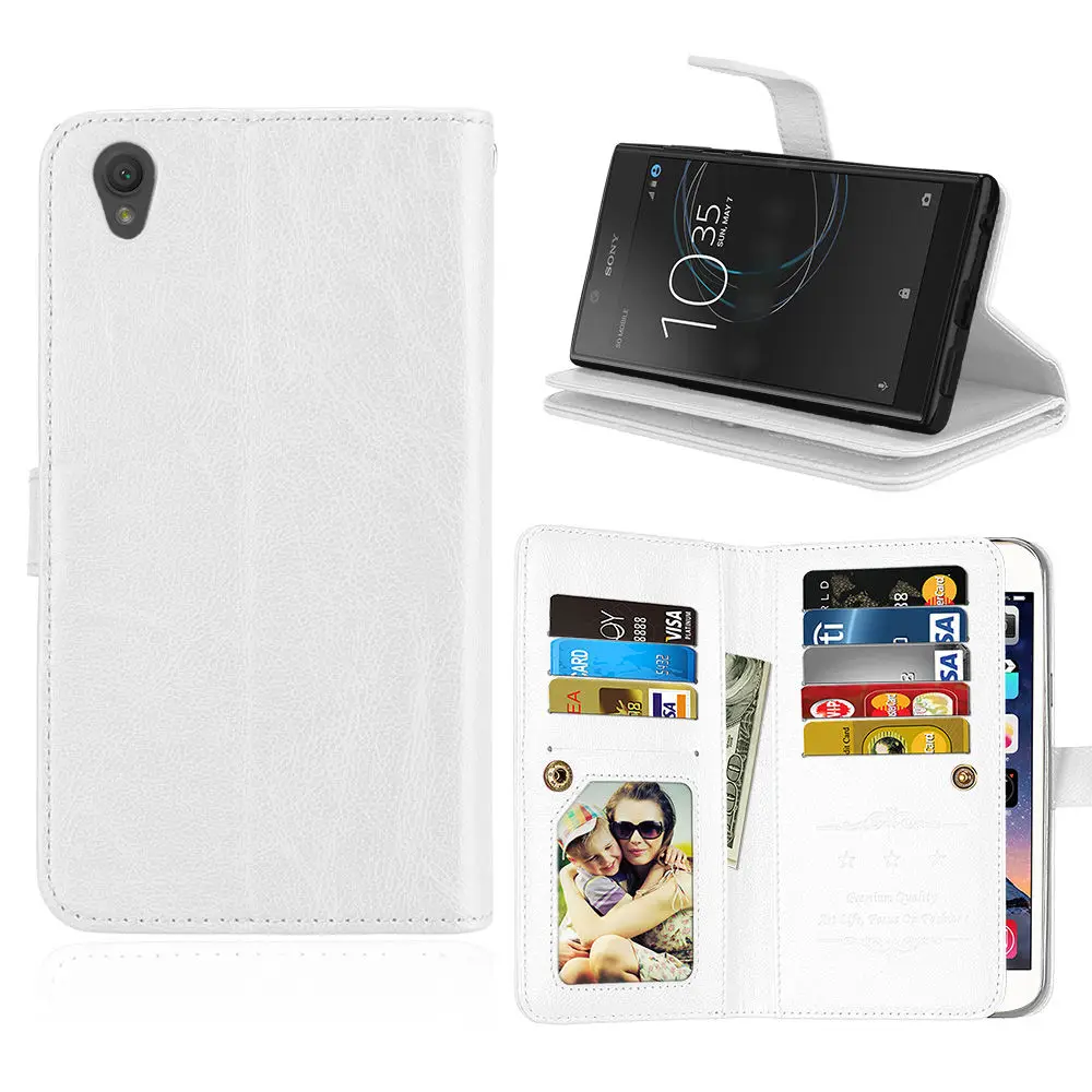 50 шт./лот Crazy horse 9 карта+ фоторамка кожаный чехол для мобильного телефона для Sony Xperia L1 XA1 XA1 Ultra XA1 plus чехлы