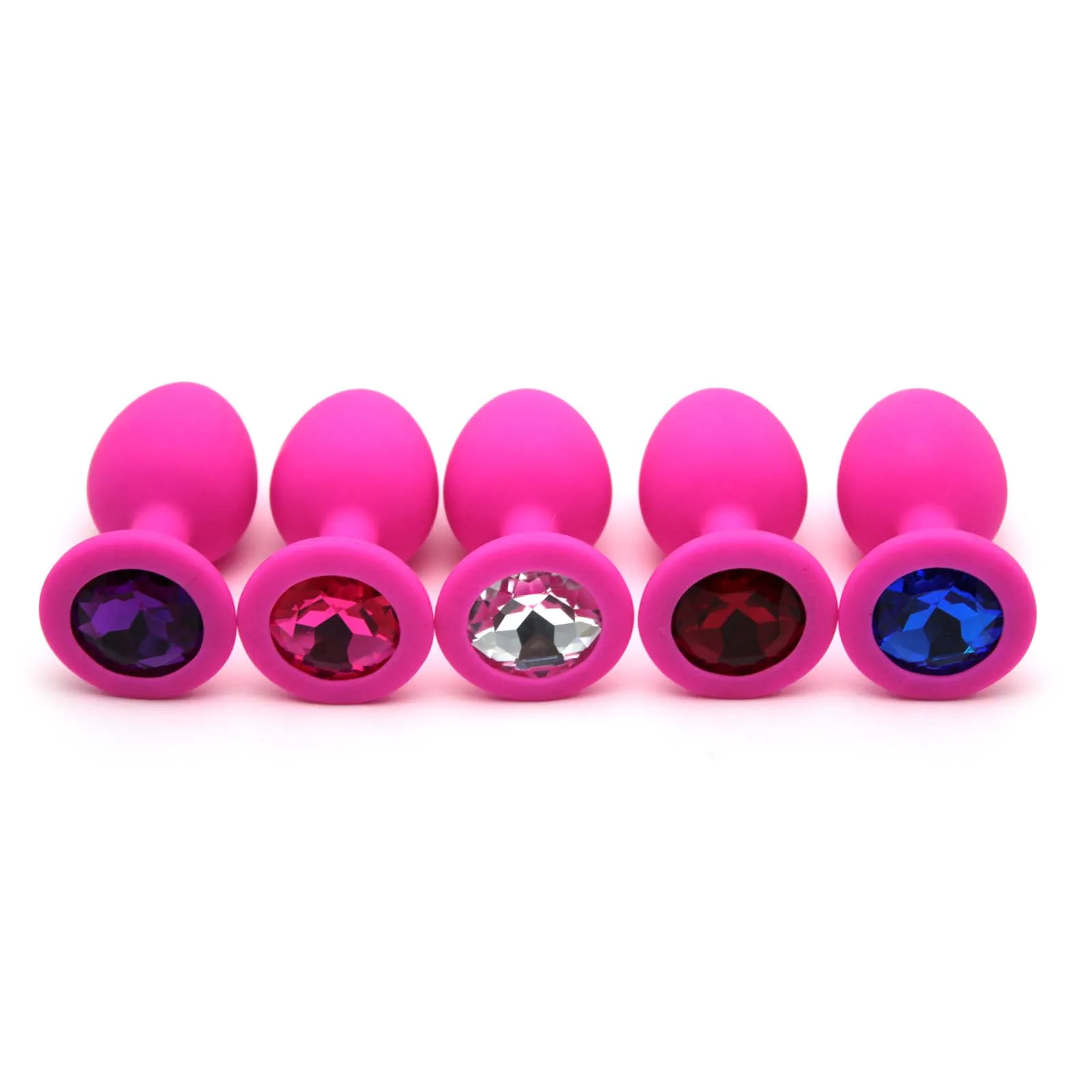 

5 Colors Cute Soft Silicone Crystal Butt Toy Tool Stopper For Valentine's Day Party