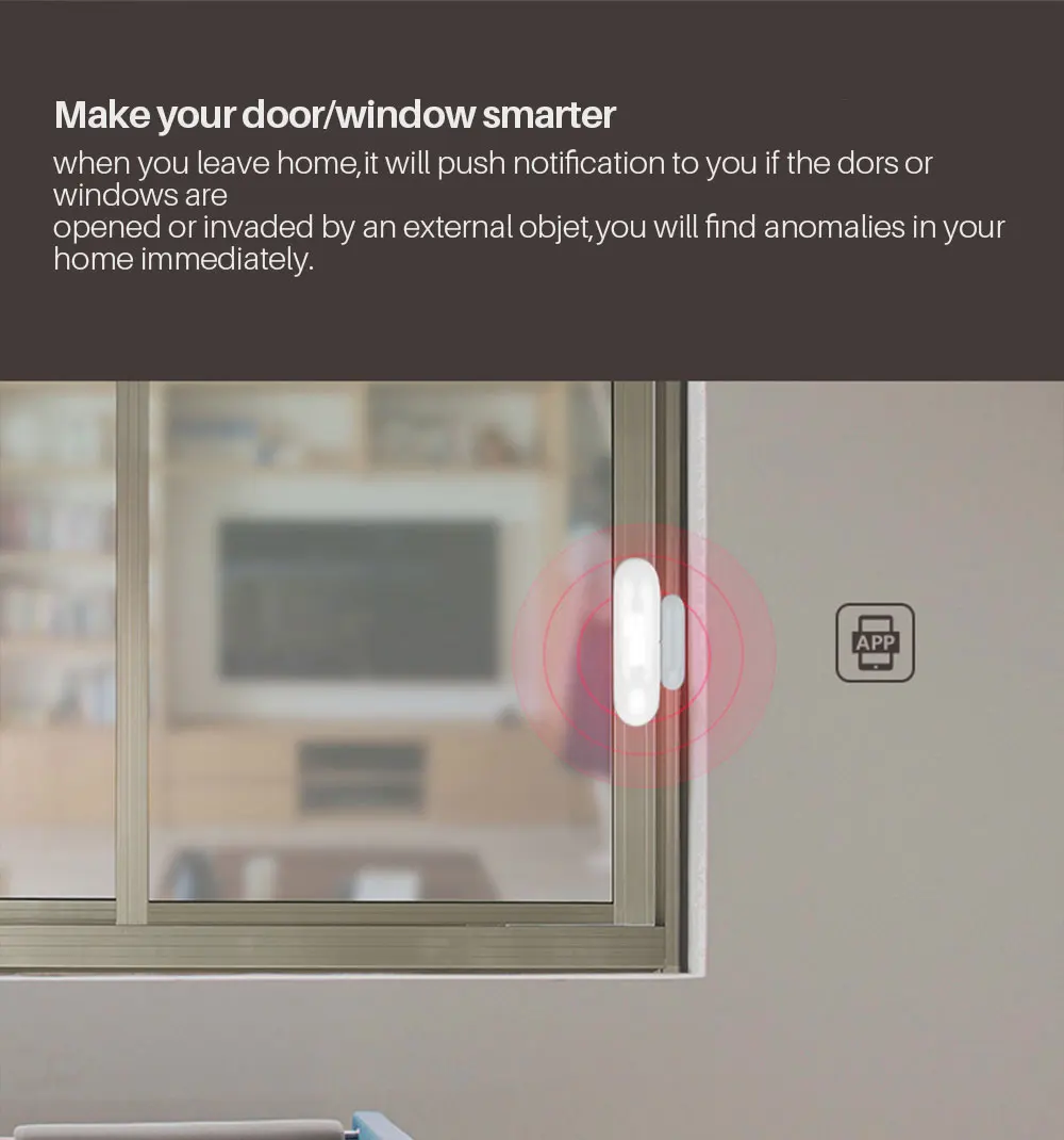 Смарт-окно, дверь, сигнализация, WiFi, дверь, окно, датчик, умный дом, безопасность, приложение Tuya, управление Совместимо с Amazon Alexa Google Home IFTTT
