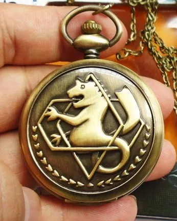 

Hot Selling Full Metal Alchemist Pocket Watch Vintage Steampunk Necklace Pendant Quartz Clock Gifts for Men Women Children gift
