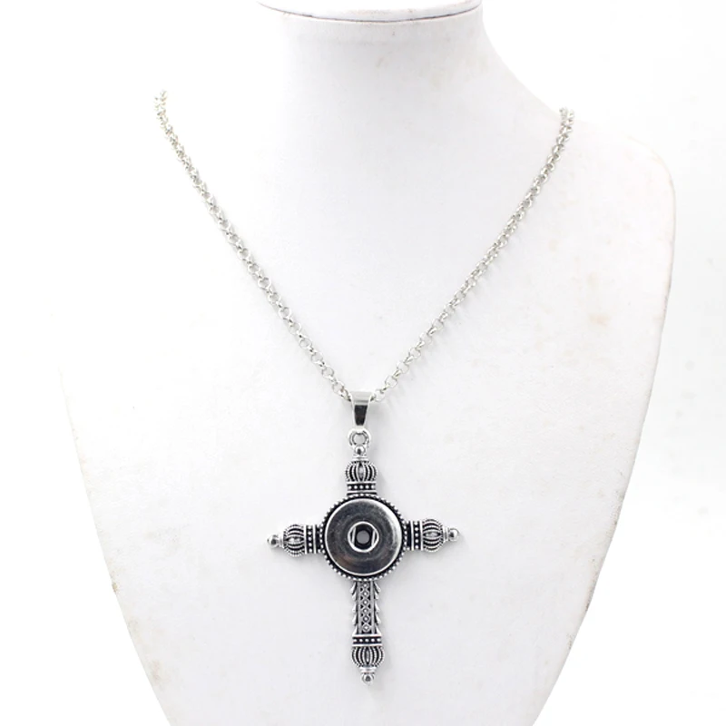 10pcs/lot Wholesale Chunky Cross Necklace Interchangeable 18mm button