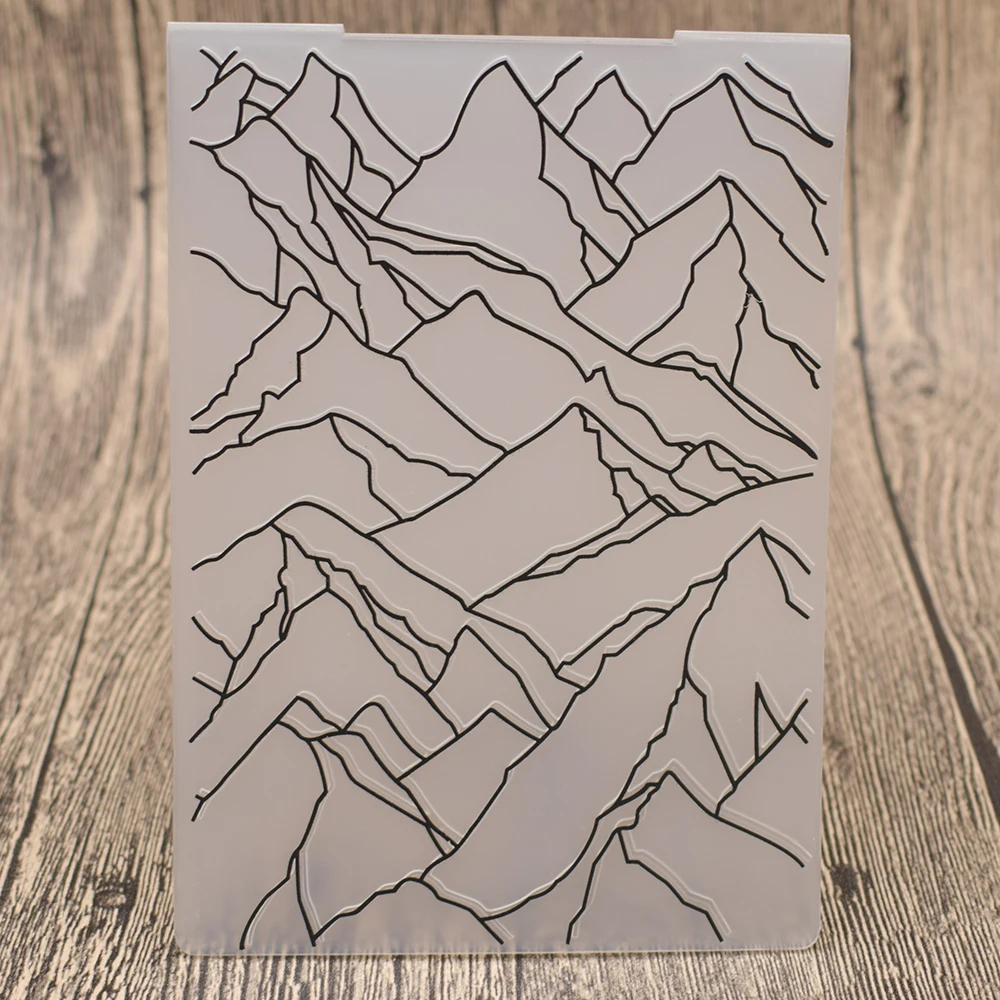 Plastic Embossing Folders Mountain Range Stamps DIY Scrapbooking Paper Card Making Craft Template