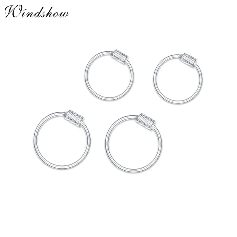 Mini Loop Circle 925 Sterling Silver Small Hoop Earrings For Women Piercing Nose Jewelry Baby Girls Kids Children Aros Aretes