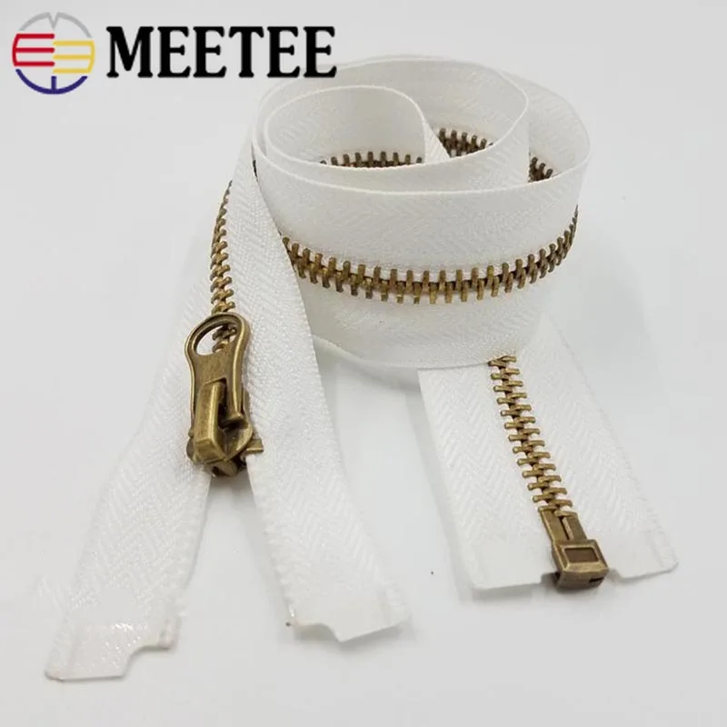 Meetee 3#5# разъемная застежка-молния 50/60/70 см бронзовая металлическая молния с открытым концом с хвостом для кофта и штаны Для женщин сумки из натуральной кожи изделия для шитья аксессуар ZA213