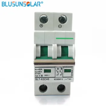 

10pcs 2 Pole 25A 32A 40A 50A 63A DC550V MCB DC Circuit Breaker Solar energy photovoltaic (pv) solar dc switch