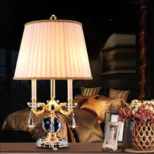 Большой Настольная лампа для чтения настольная лампа прикроватный современный стеклянный с украшением в виде кристаллов настольная лампа для свадебной студийной светильники Современные исследование осветительных приборов с большой абажур