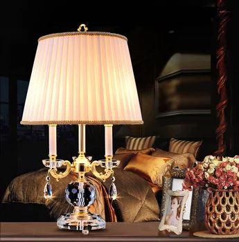 Online Große Lesen Tischlampe Nachttischlampe Moderne Glas Kristall Schreibtisch Licht Hochzeit Studio Leuchtet Moderne Studie Beleuchtung Mit Großen Lampenschirm
