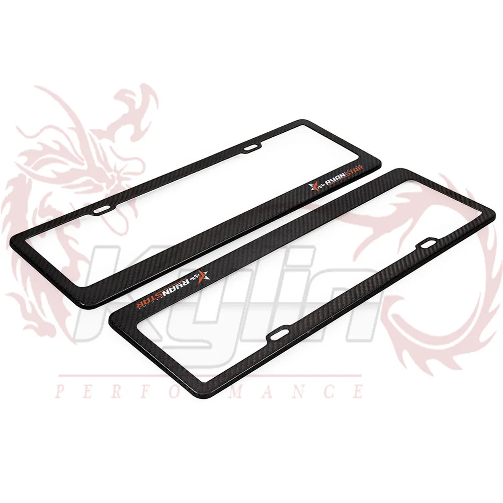 2Pcs Universal Carbon Fiber Licence Plate Frame for Chinese Car Length