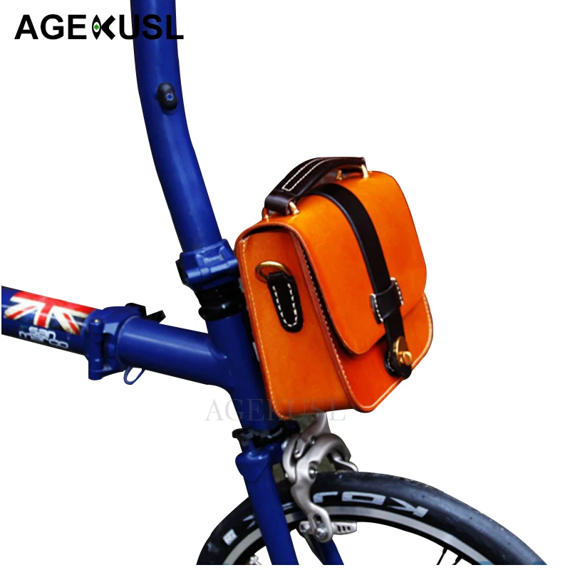 TWTOPSE Leather A Bike Bag For Brompton Bicycle Accessory Handmade