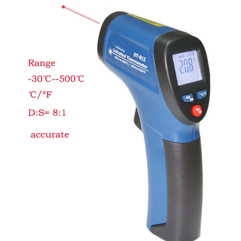 portable video infrared thermometer gun industrial pyrometer degrees