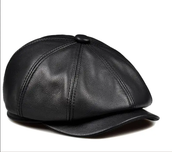chapéus cor preta moda lazer sombrero chapéu casual de couro dos homens