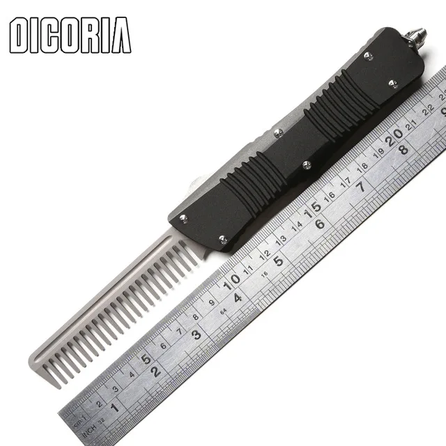 

DICORIA 440c Stainless Steel Practice Butterfly In Knife Trainer Training Folding Knife Dull Tool Outdoor Camping hunting Comb