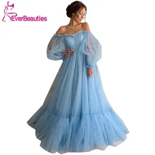 Robe De Soiree элегантное вечернее платье, длинное Тюлевое платье с открытыми плечами Abiye Gece Elbisesi Abendkleider, торжественное платье