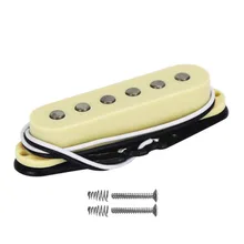 FLEOR Винтаж Alnico 5 пикап Strat одна катушка гитары Пикап желтый гитары Части, шеи/середины/мост Пикап на выбор