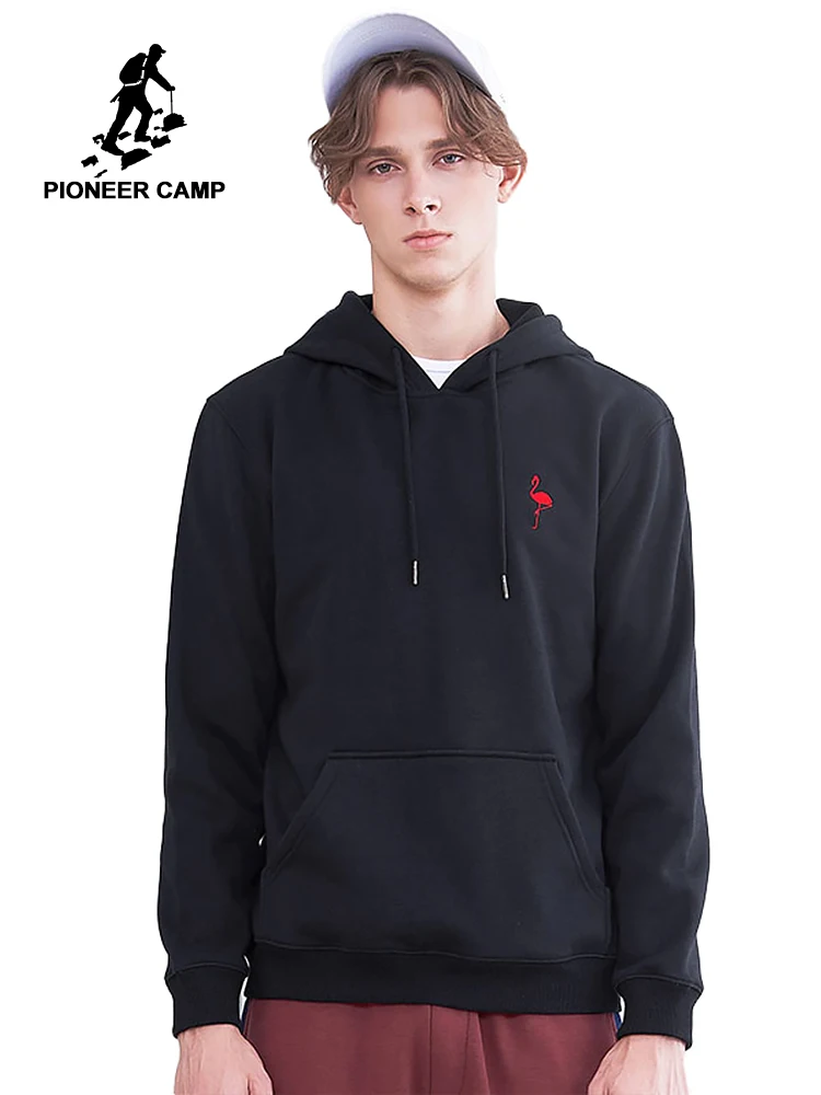 

Pioneer camp new winter hoodies sweatshirt men brand clothing thick fleece embroidery sweatshirt hooded quality hoodie AWY802252