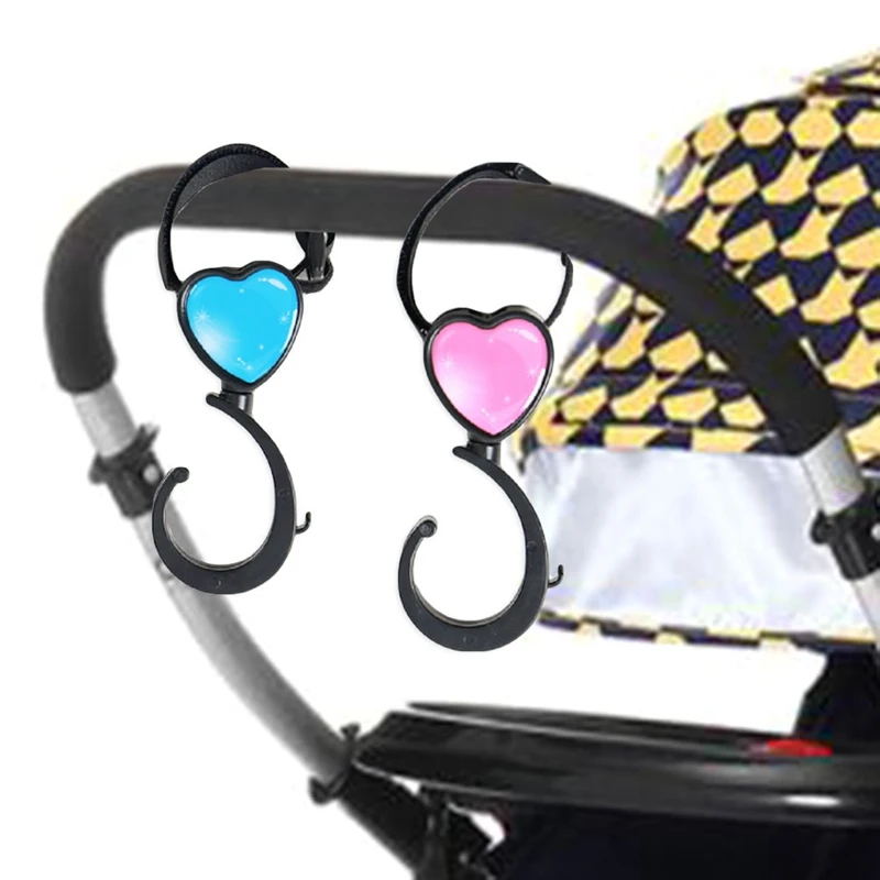 2pcs Baby Stroller Hook Bag Handle Grab Hanger Prams Hook For Baby Strollers Baby Carriage Heart Hook