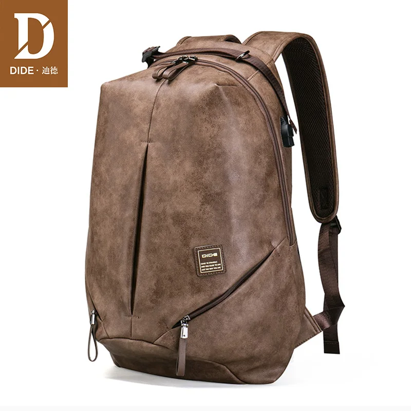 DIDE Brand High Quality USB charging 15 inch Backpacks For School Bag Male Mochila Leather Travel backpack Laptop Bag Men DIDE Brand High Quality USB charging 15 inch Backpacks For School Bag Male Mochila Leather Travel backpack Laptop Bag Men