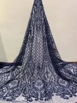 

The latest exquisite craft embroidery fabric sequin beaded French mesh lace fabric African lace dress lace fabric 5 yards