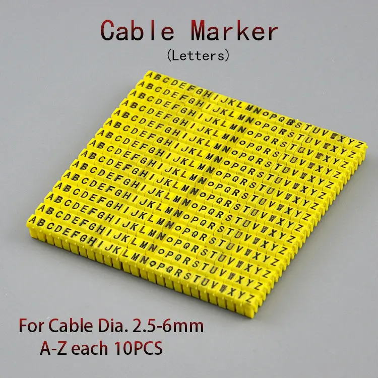 260 шт. маркер для кабеля 2 5 sqmm желтая буква A to Z 10 разметка проводов|markers marker|marker