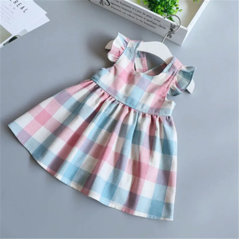 

Toddler Newborn Cute Kids Baby Girls Clothes Long Sleeve Plaid Cotton Dress Princess Party Pageant Wedding Tutu Dress Clothing