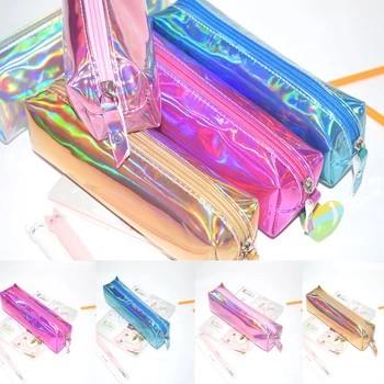 

Reflective Cool Iridescent Laser Pencil Case Quality Cylinder Pencil Bag Pencilcase Pencil Box School Supplies Stationery Gift