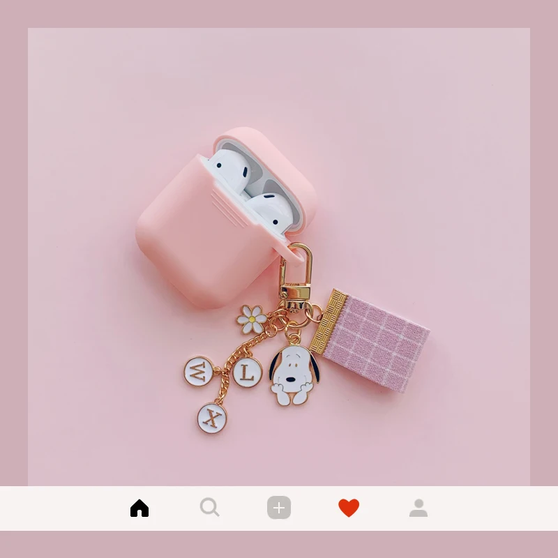 Силиконовый чехол для AirPods милый корейский мультяшный наушников Airpods Apple Air pods с