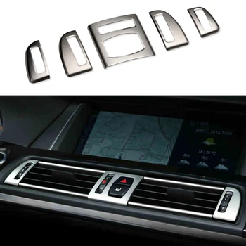 

5x Stainless Front Air Vent Outlet Panel Cover Trim For BMW 5 Series F10 2011-2016