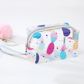 

PVC Cactus Pineapple Makeup Storage Pouch Case Women Travel Clear Toiletry Cosmetic Bag Travel Beach Wash Organizer Bag neceser