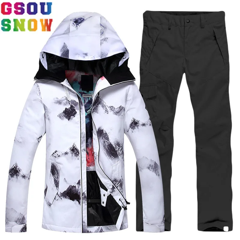 

GSOU SNOW Brand Ski Suit Women Ski Jacket Pants Waterproof Cheap Skiing Suit Winter Outdoor Ladies Snowboard Sets Sport Clothing