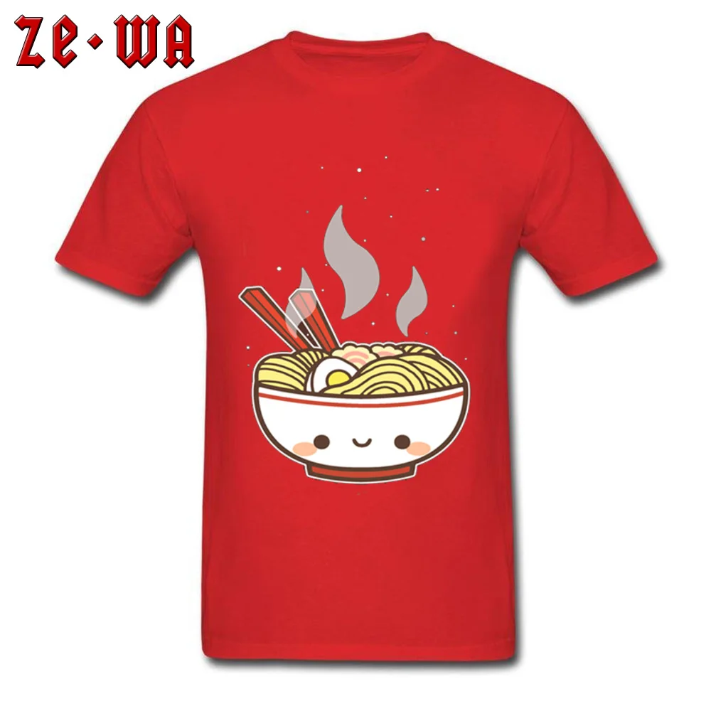 Latest Cute Ramen Japanese Summer T-Shirt O Neck Cotton Men's Tops Shirt Short Sleeve Thanksgiving Day Summer T Shirts Cute Ramen Japanese red