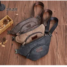 Винтажная модная кожаная мужская сумка, Повседневная поясная сумка, многофункциональная Мужская нагрудная сумка