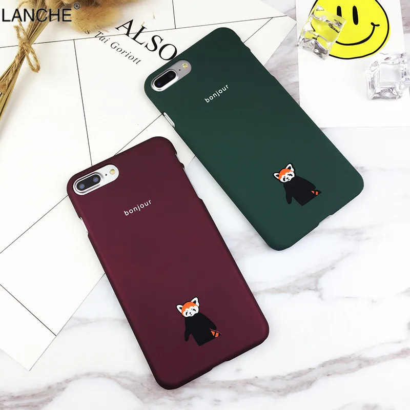 

LANCHE Fashion Cartoon Phone Cases For iPhne 7 8 Plus Case Ultra Slim Matte Hard PC Phone Back Cover Case For iPhone 7Plus 8Plus
