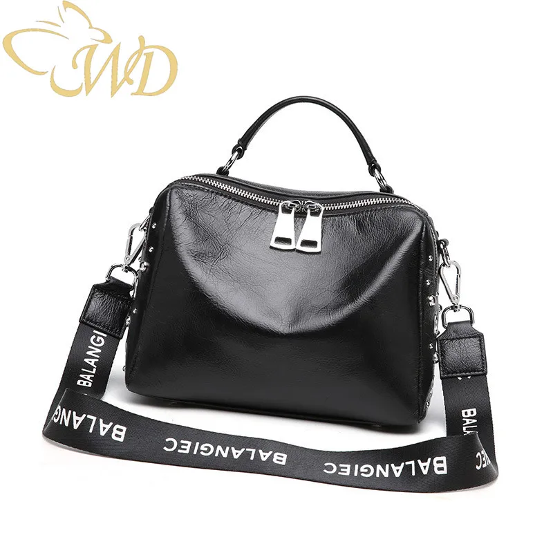 WDbag Женская модная сумка на плечо с заклепками из мягкой кожи новый стиль женская
