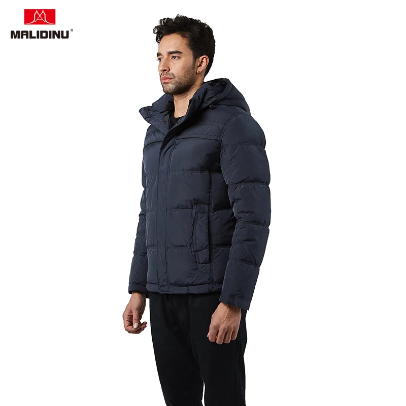 MALIDINU New Men Down Jacket Winter Down Coat Hooded White Duck Down Mens Parka Heavy Down Jacket Men Russian Winter Jacket -30C