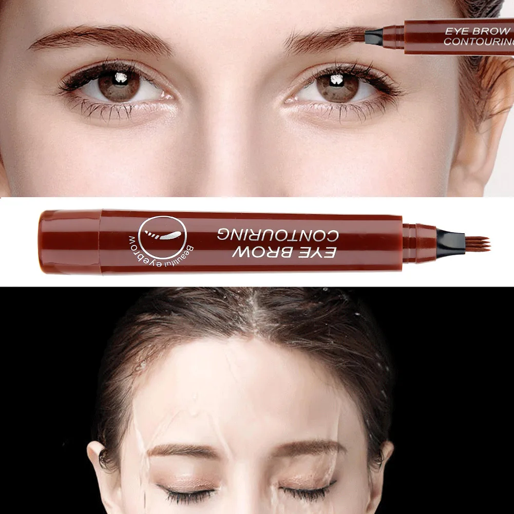 4 Fork Tip Liquid Eyebrow Pen Waterproof Tattoo Durable Eye Brow Pencil Eyebrow Enhancer Tint Pen HJL2018 4 Fork Tip Liquid Eyebrow Pen Waterproof Tattoo Durable Eye Brow Pencil Eyebrow Enhancer Tint Pen HJL2018