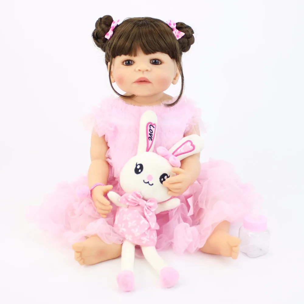 55 см полностью силиконовая кукла Reborn Baby, как настоящая девочка Boneca, виниловая кукла для новорожденных, принцесса, малыш, Bebe, живой подарок на день рождения
