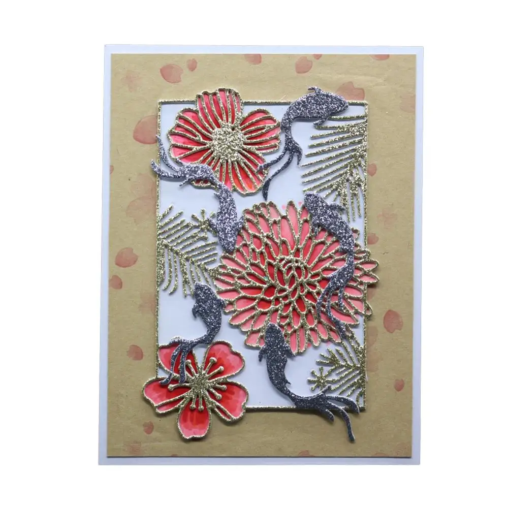 

Background Fish and Flower Metal Cutting Dies Scrapbooking Nouveau Arrivage 2019 Crafts Stamps Stitch Embossing Making