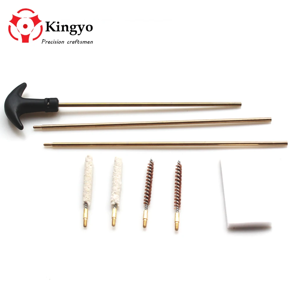 

Free Shipping 8pcs Portable Hunting Gun Brush Set for Cal.4.5/5.5/6.3mm Copper Gun Cleaning Brush Rod Cotton Extention Brass Rod