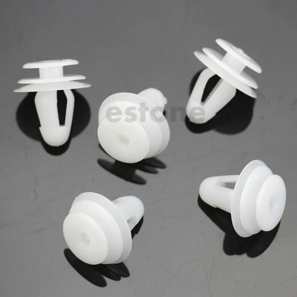 

10Pcs Car White Plastic Rivets Fastener Door Clips for 8 mm Hole