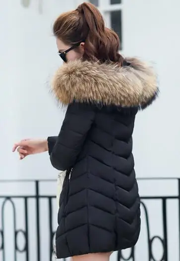 Зимнее женское пальто парка пуховик женский искусственный меховой воротник теплая тонкая одежда молния повседневные топы плюс размер 4XL красный
