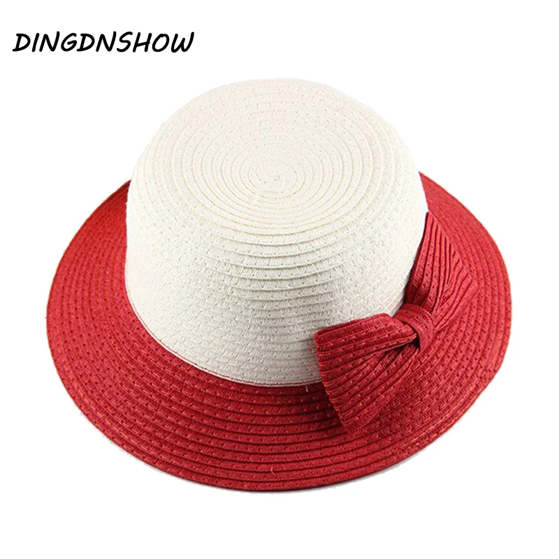 [DINGDNSHOW] Мода 2019 г. лето кепки соломенная шляпа для девочек бантом Защита от солнца шапки Дети широкополая пляжная шляпа дети складной