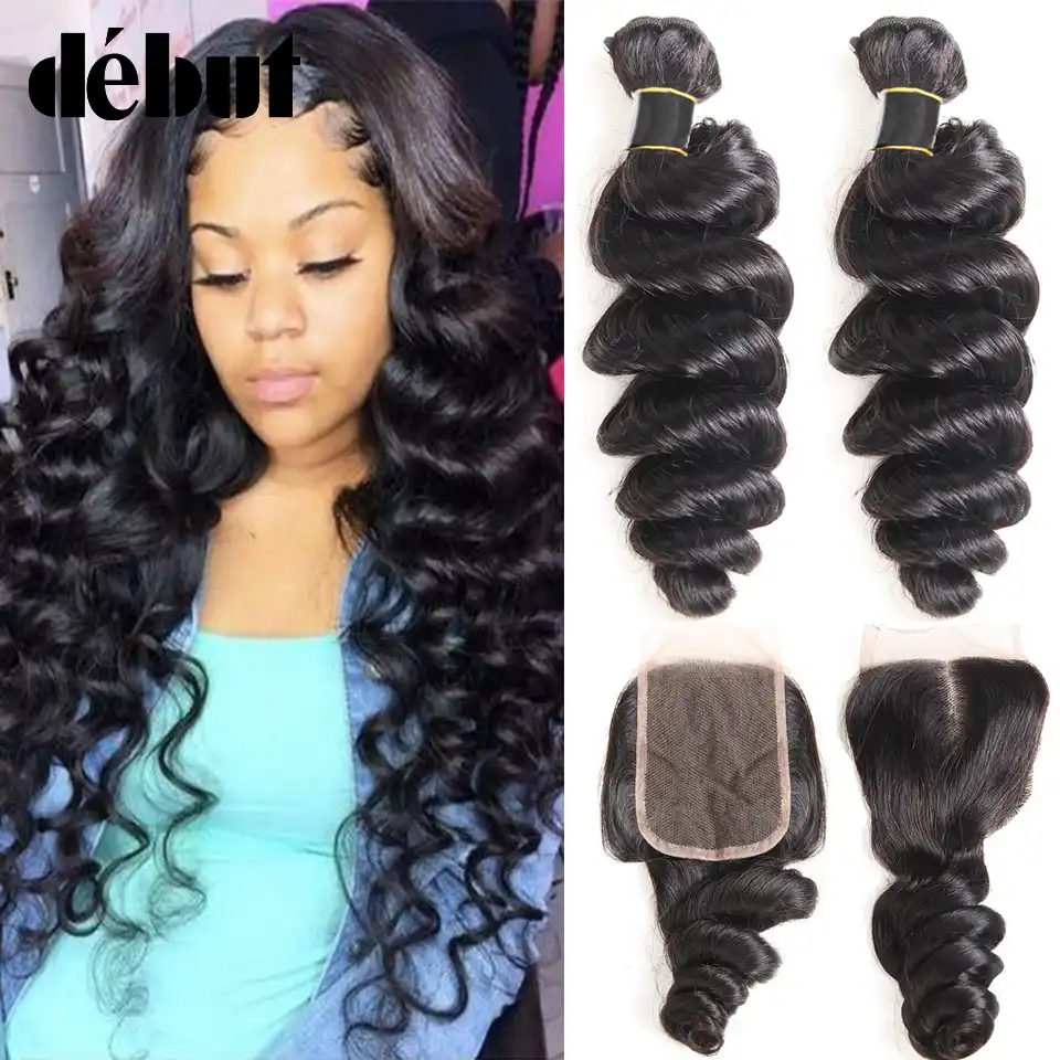 Black Friday Deals Loose Wave Bundles With Closure Cheap Curly