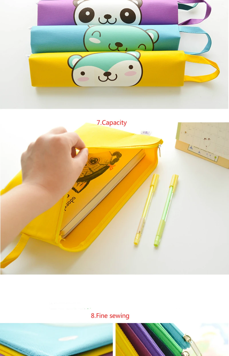 MIRUI мультфильм Медведь A4 файл сумка с ручкой студенческие принадлежности простая Красивая парусиновая сумка для осмотра бумажная сумка для хранения для девочек