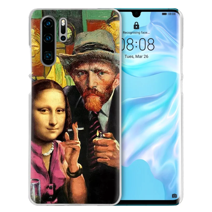 Забавный чехол Mona Lisa для huawei P20 P30 P Smart Nova 4 3i P10 P9 P8 mate 10 20 lite Pro Mini жесткий чехол для телефона из ПК