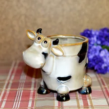 Креативная китайская керамическая ваза для животных, Цветочная ваза, держатель для ручек, украшения для овец, осел, статуэтки, настольные ре...(China)