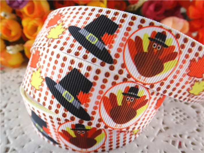 

new arrival 1'' (25mm) Thanksgiving Day printed grosgrain ribbons holiday ribbon DIY hair bows 5 yards WQ14061419