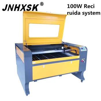 

JNHXSK 100W CNC laser engraving machine TS1080 with ruida system up and down table laser cutting machine