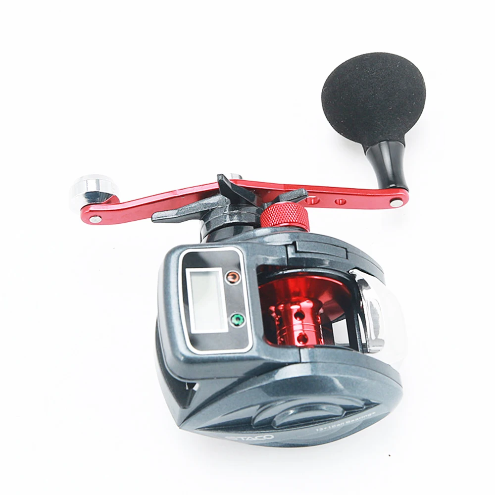 الصيد بكرة Baitcasting بكرة العداد في متر 6.3: 1 الرقمية الطعم بكرات معدنية كاملة بكرة المياه المالحة عجلة التصيد لفائف السحب T4
