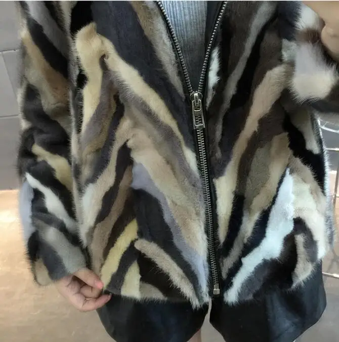 Высокая мода бренд толстые теплые шуба из натуральной норки с молнией и капюшоном реального норки меховая куртка ksr424