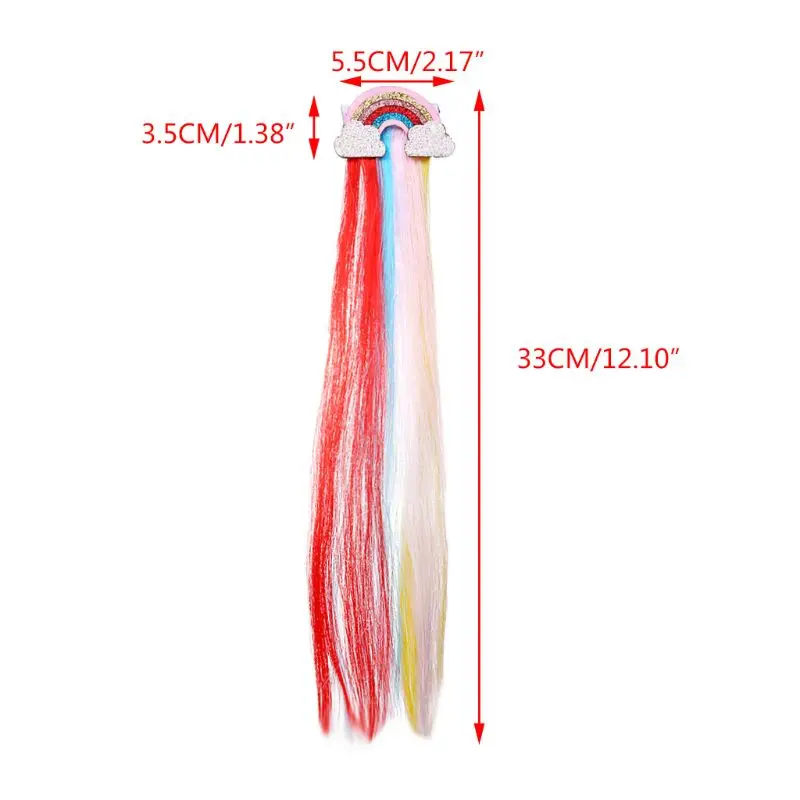 Радужный облачный боковой зажим Милая принцесса детская Шпилька с длинной кисточкой Цвет Детский парик для девочек заколки для волос